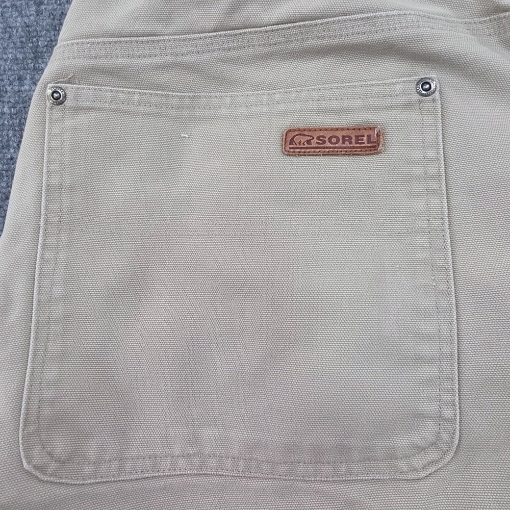 Sorel Mens Cotton Canvas Work Pants Khaki Relaxed Fit Carpenter Utility 42x30‎